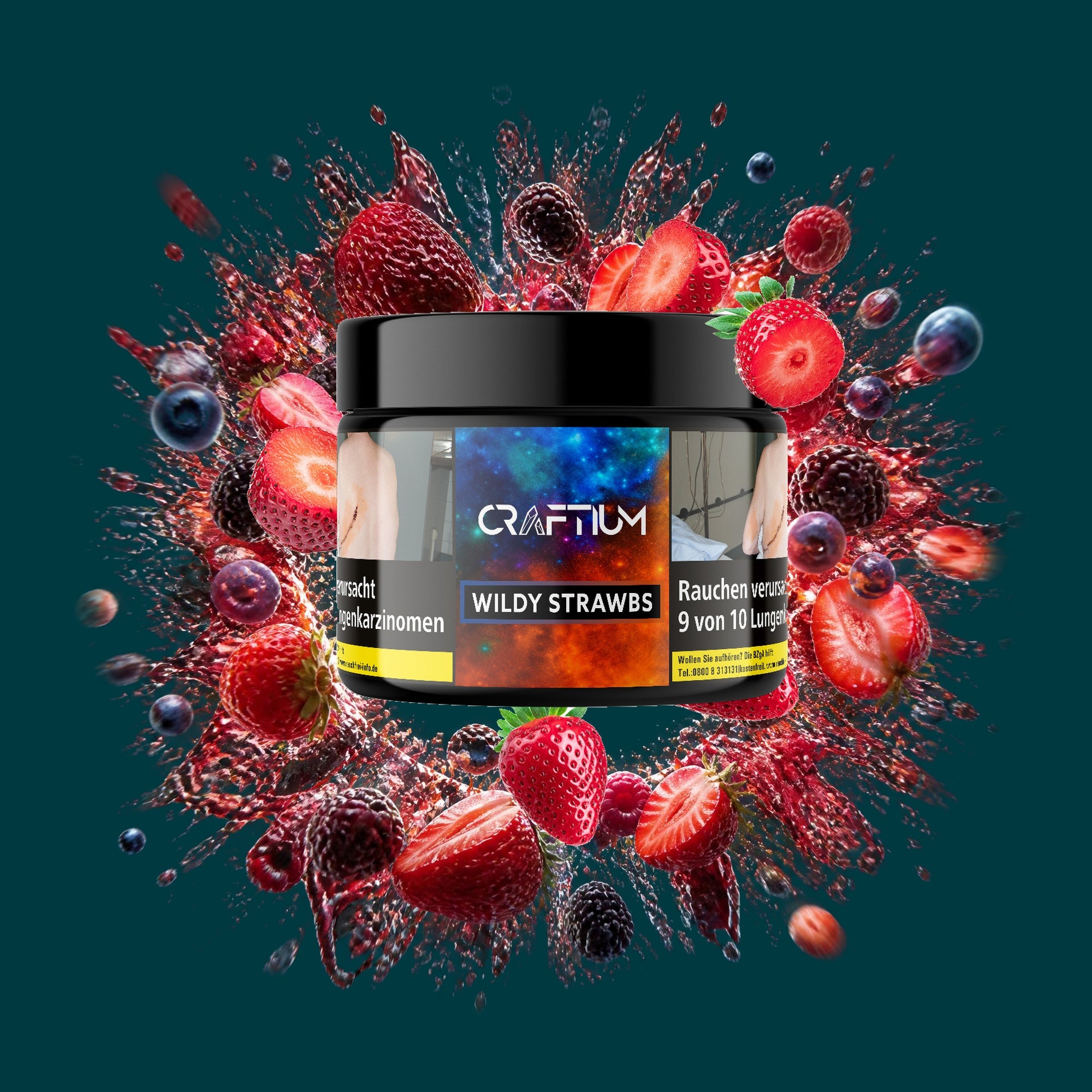 Craftium Tabak Wildy Strawbs 100g – Erdbeer, Waldbeere