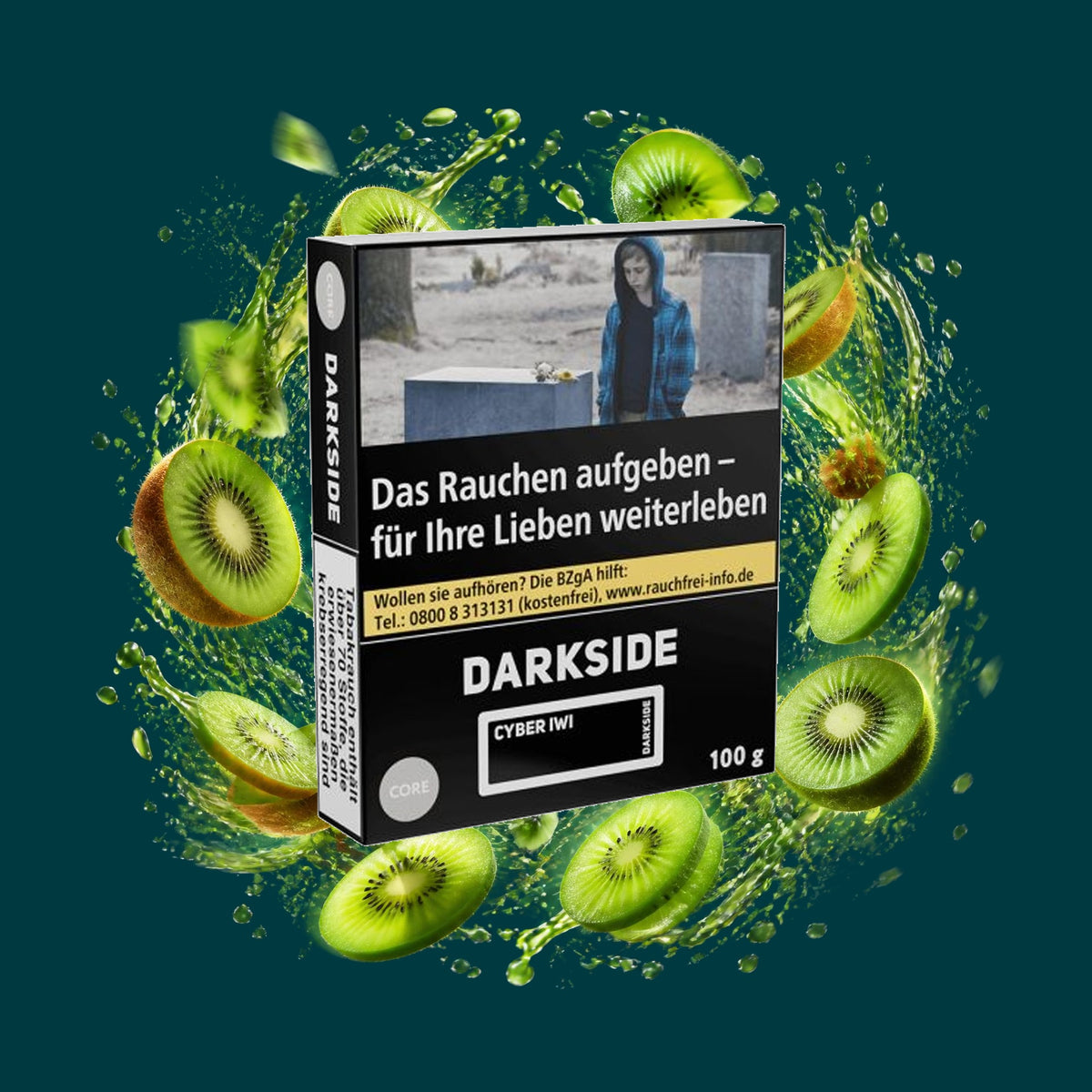 Darkside Shisha Tabak Core Cyber Kiwi 100g – Frisch, Fruchtig, Kiwi, Süß