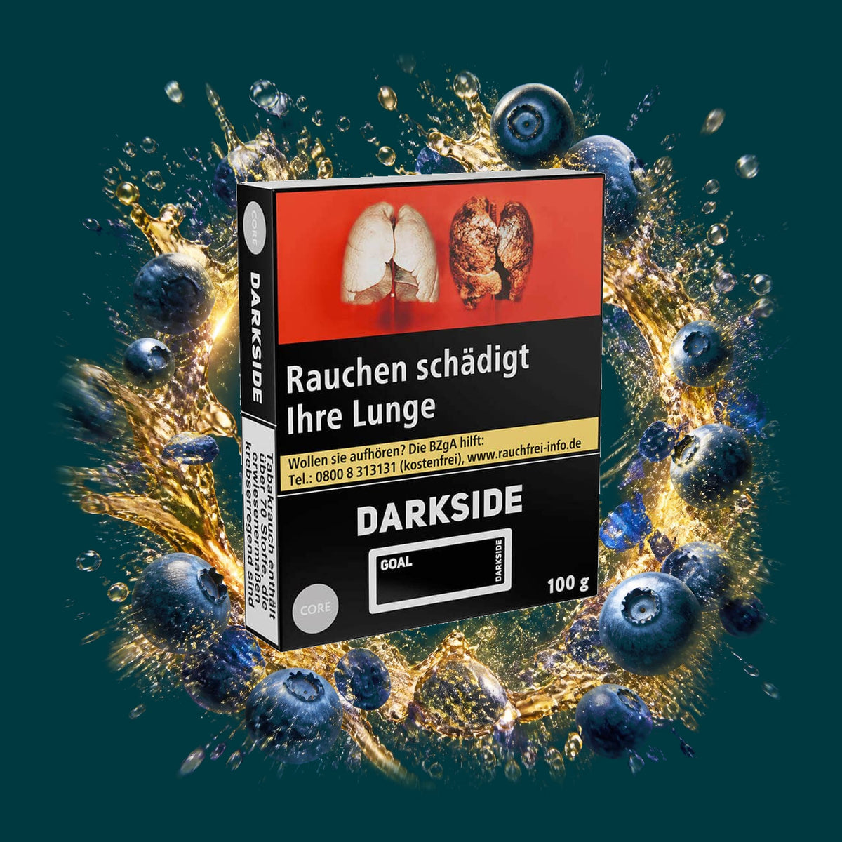 Darkside Shisha Tabak Core Goal 100g – Blaubeere, Energy, Fruchtig, Süß