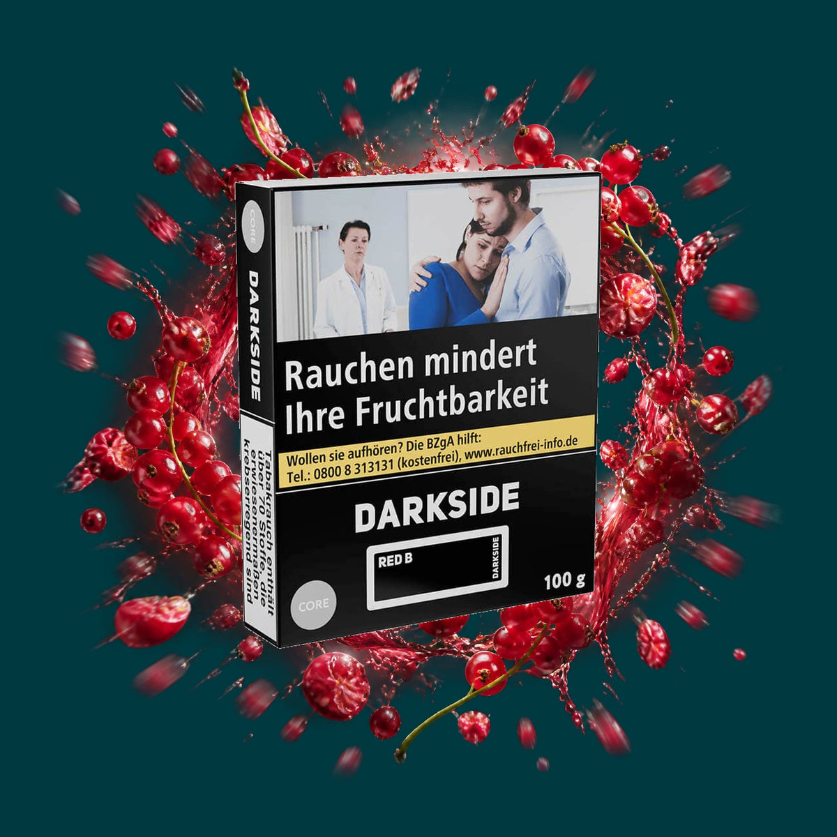 Darkside Shisha Tabak Core Redberry 100g – Johannisbeere, Fruchtig, Süß