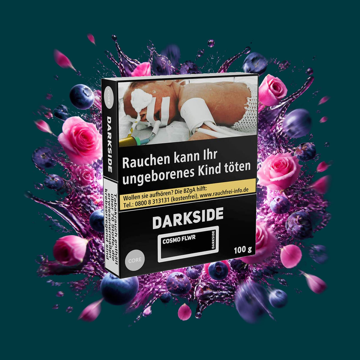 Darkside Shisha Tabak Core Cosmo Flower 100g – Blaubeere, Rose, Fruchtig, Süß