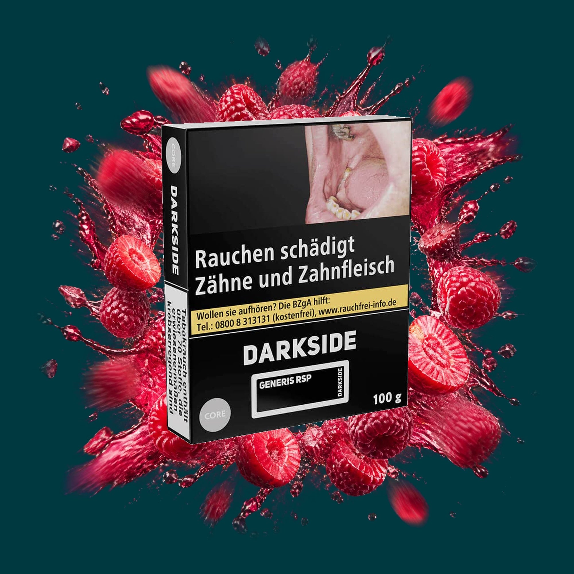 Darkside Shisha Tabak Core Generis Raspberry 100g – Beeren, Fruchtig, Himbeere, Raspberry, Süß