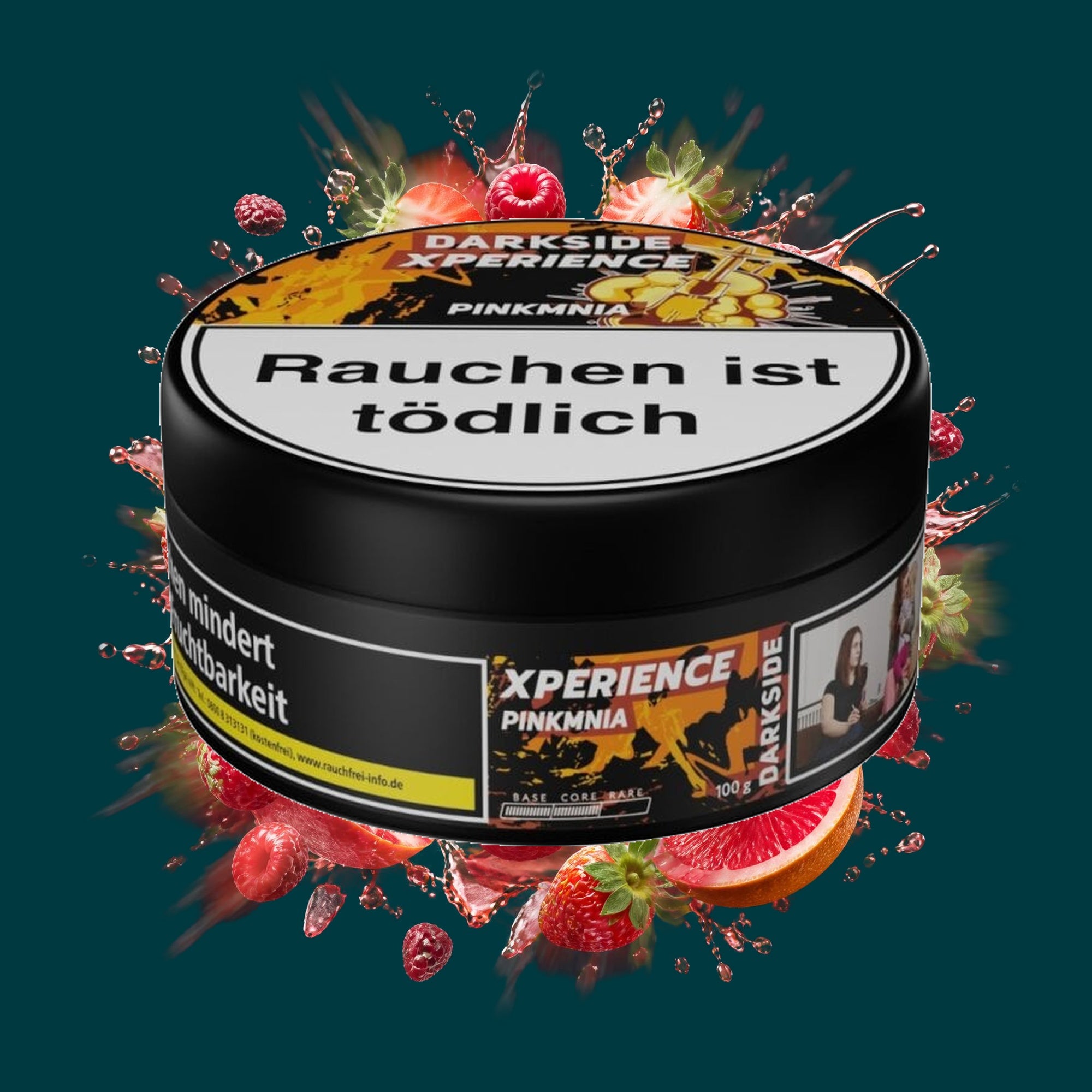 Darkside Shisha Tabak Xperience Pinkmnia 100g – Erdbeer, Himbeere, Grapefruit, Beeren, Fruchtig, Süß, Sauer