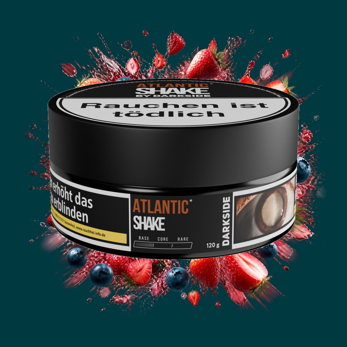 Darkside Shisha Tabak Shake Atlantic 120g – Erdbeer, Heidelbeere, Süß