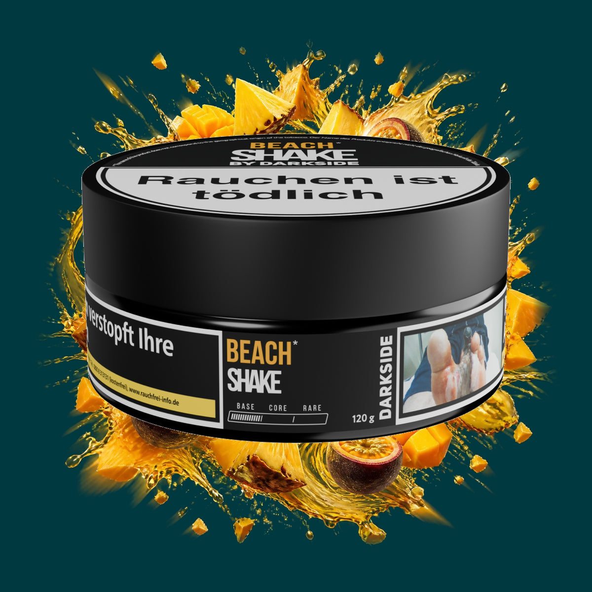 Darkside Shisha Tabak Shake Beach 120g – Ananas, Mango, Maracuja, Fruchtig, Süß