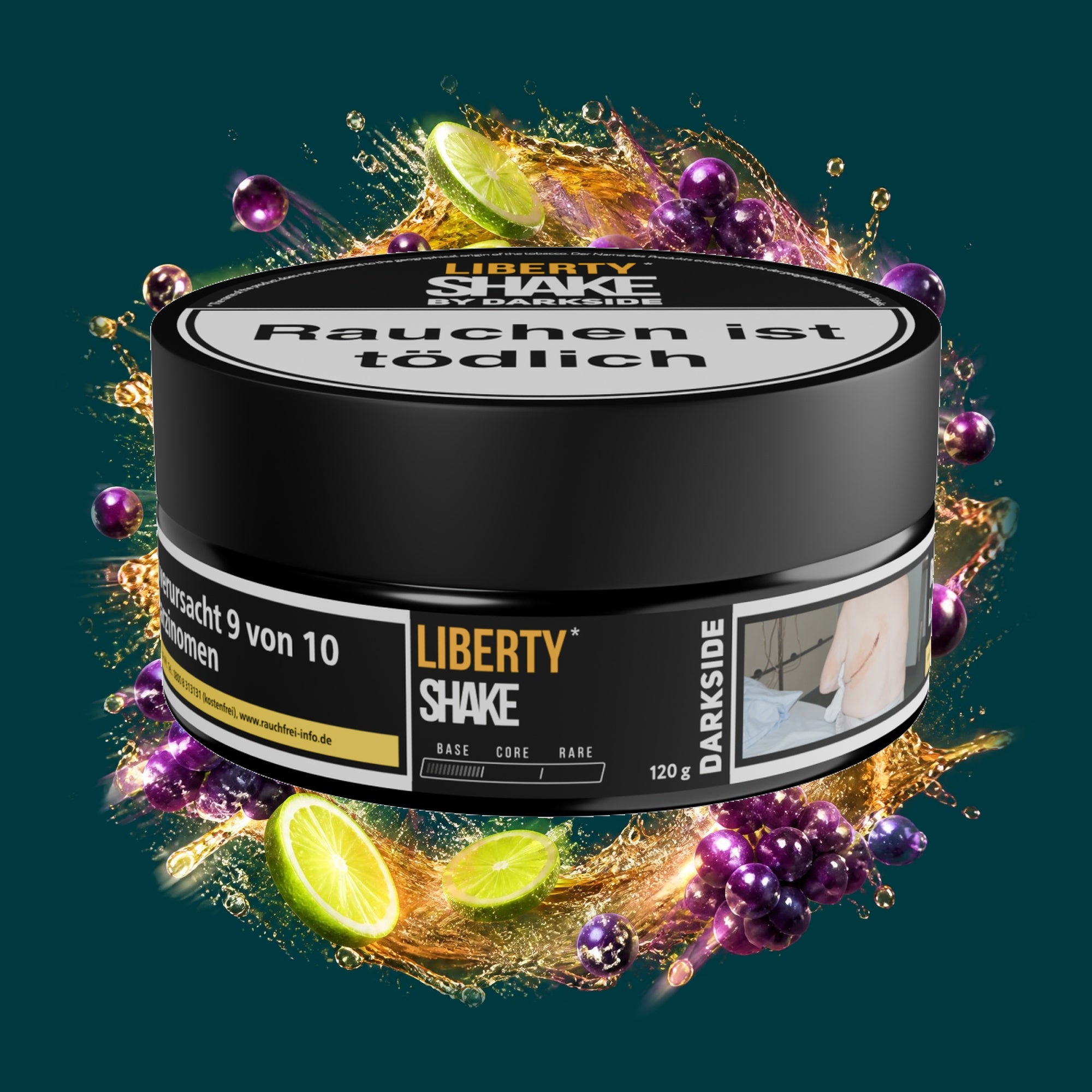 Darkside Shisha Tabak Shake Liberty 120g – Energy, Limette, Traube, Fruchtig, Süß