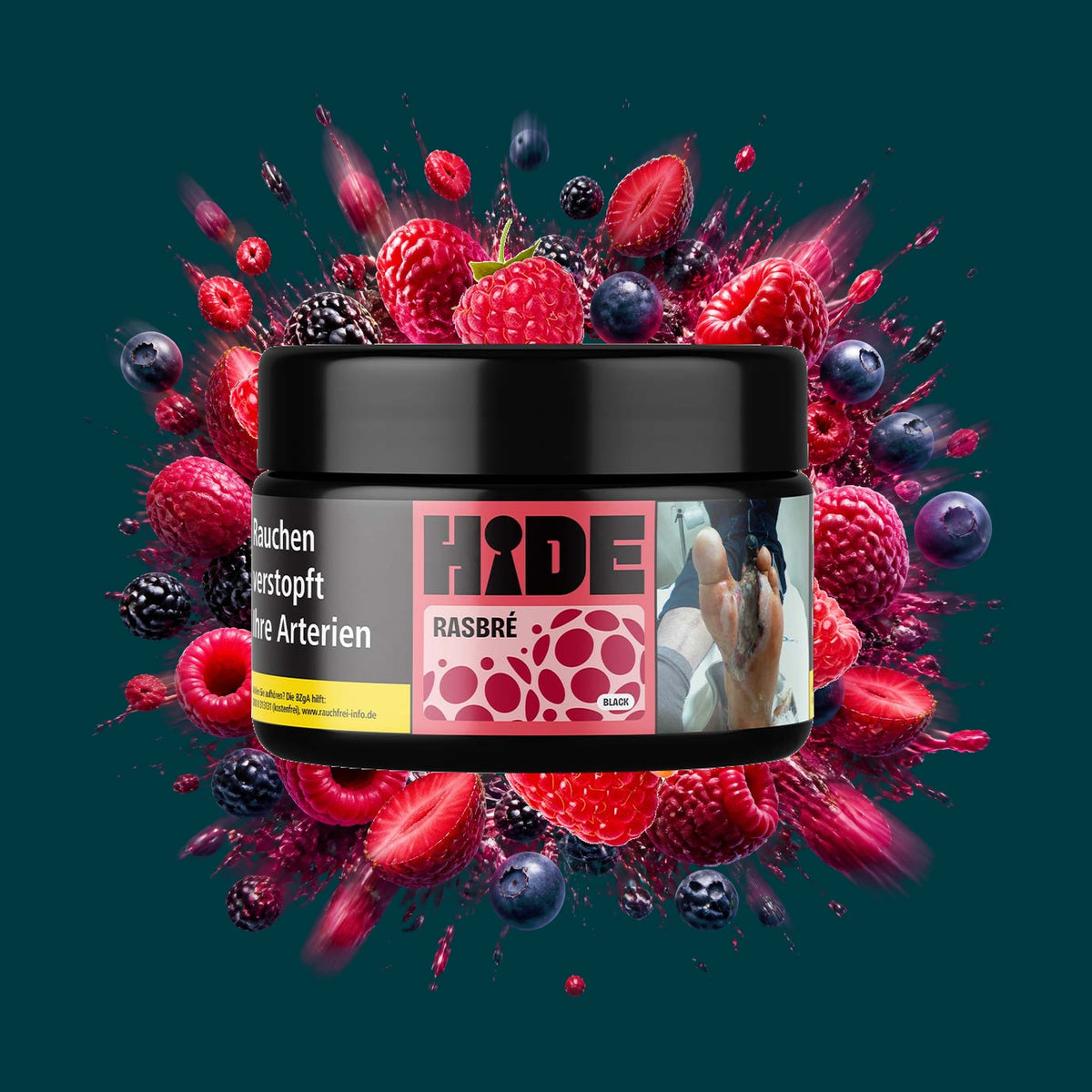 Hide Shisha Tabak Rasbré 200g – Beeren, Fruchtig, Himbeere, Süß