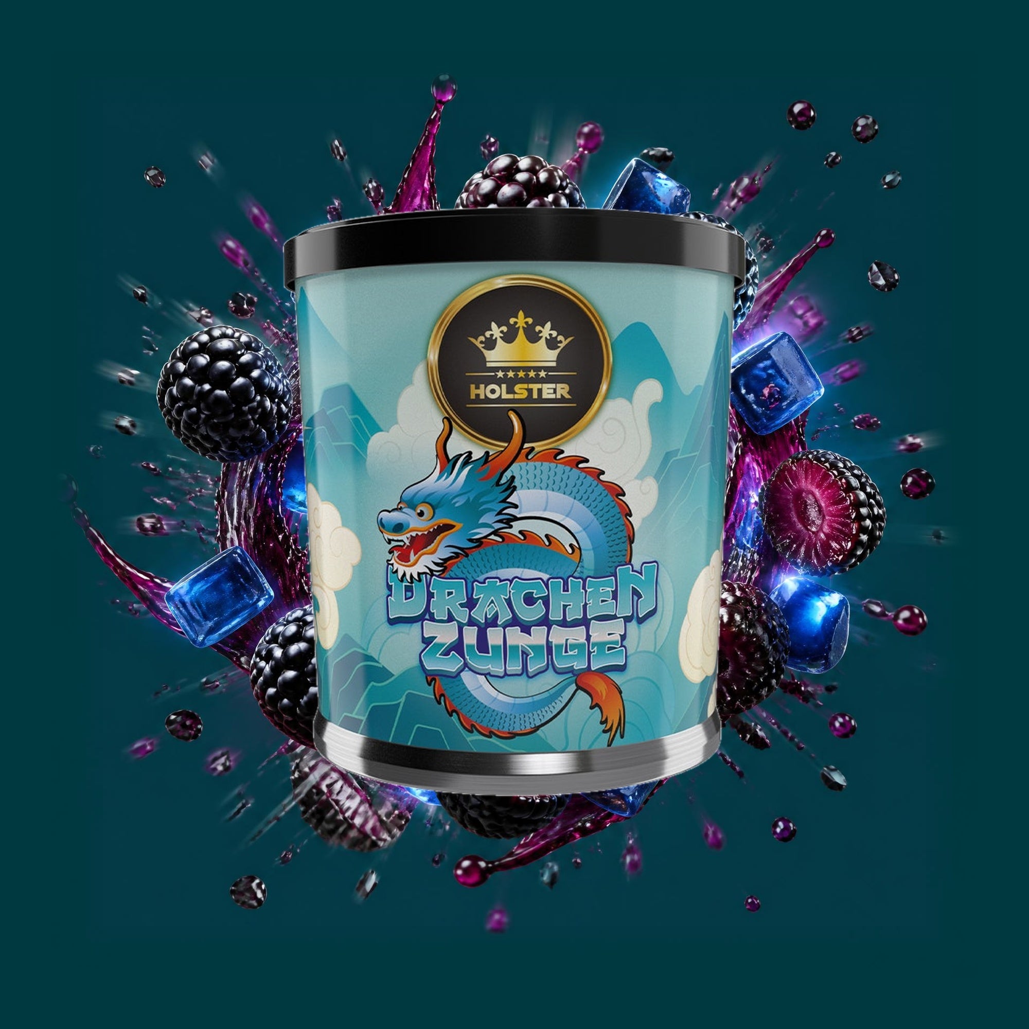 Holster Shisha Tabak Drachenzunge 200g – Brombeere, Blue Jelly