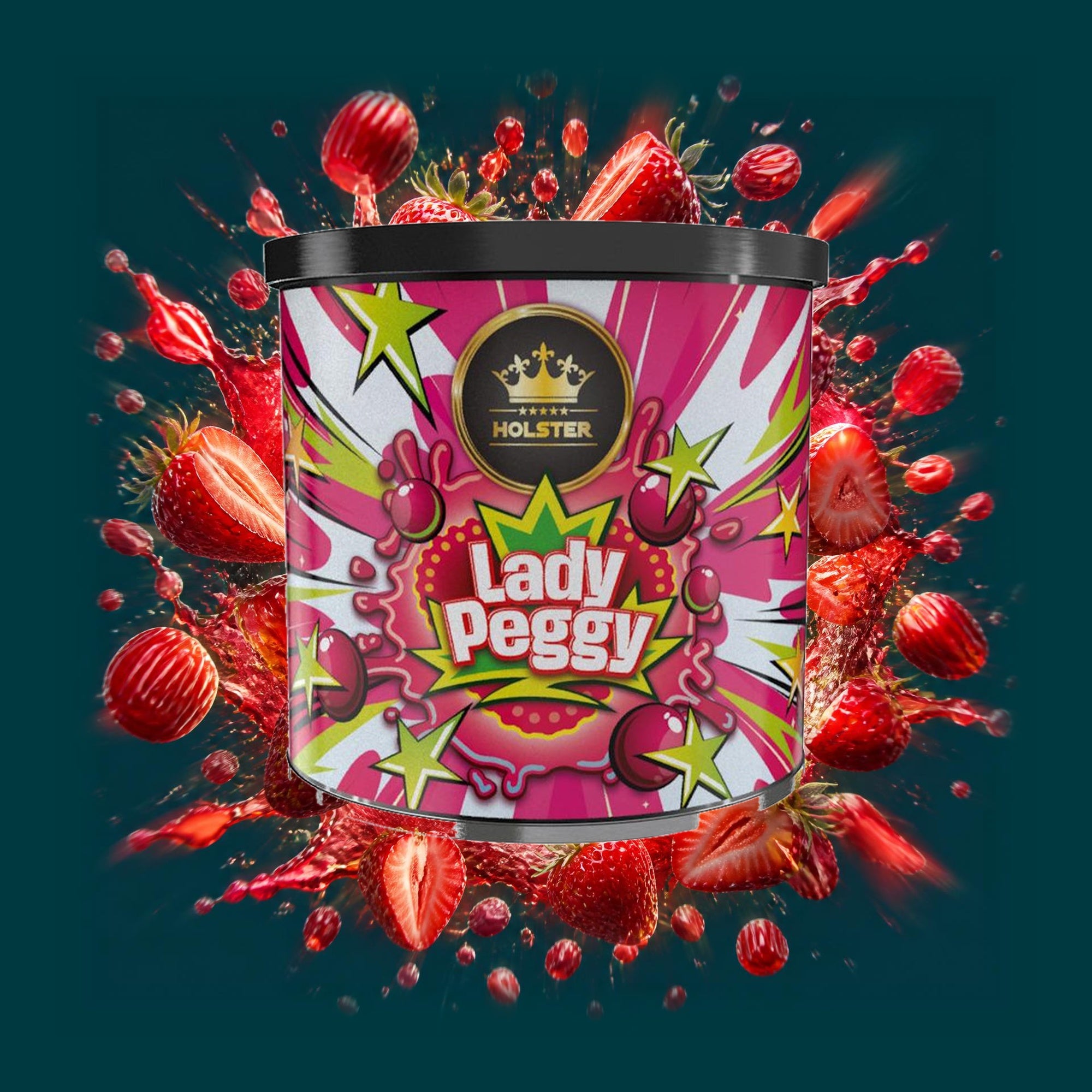 Holster Shisha Tabak Lady Peggy 200g – Erdbeere, Bonbon
