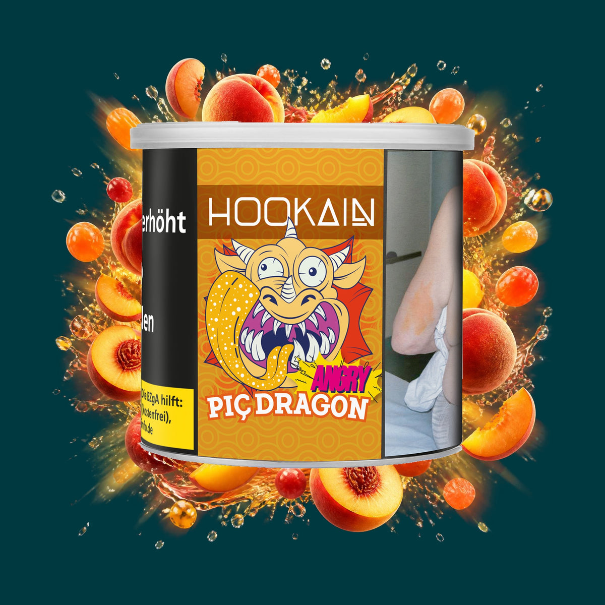 Hookain Shisha Tabak Angry Piç Dragon 200g – Pfirsich, Bonbon, Fruchtig, Süß
