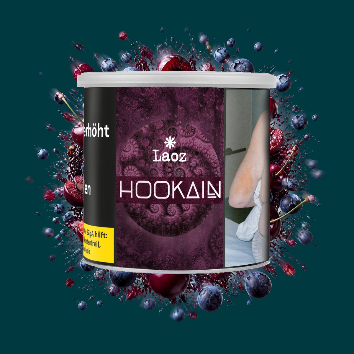 Hookain Shisha Tabak Laoz 200g – Blaubeere, Kirsche, Fruchtig, Süß