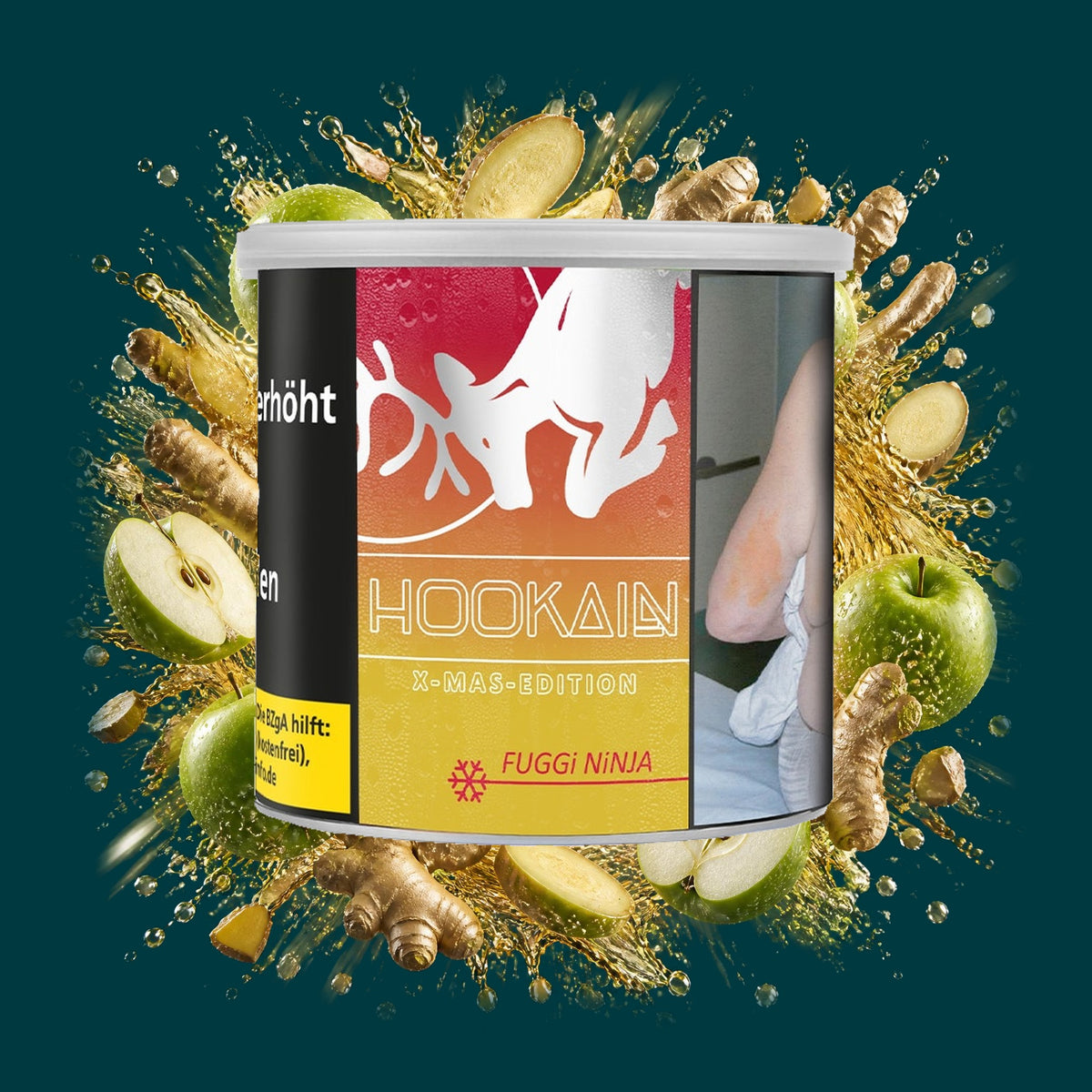 Hookain Tabak Fuggi Ninja 200g – Apfel, Ginger, Energy