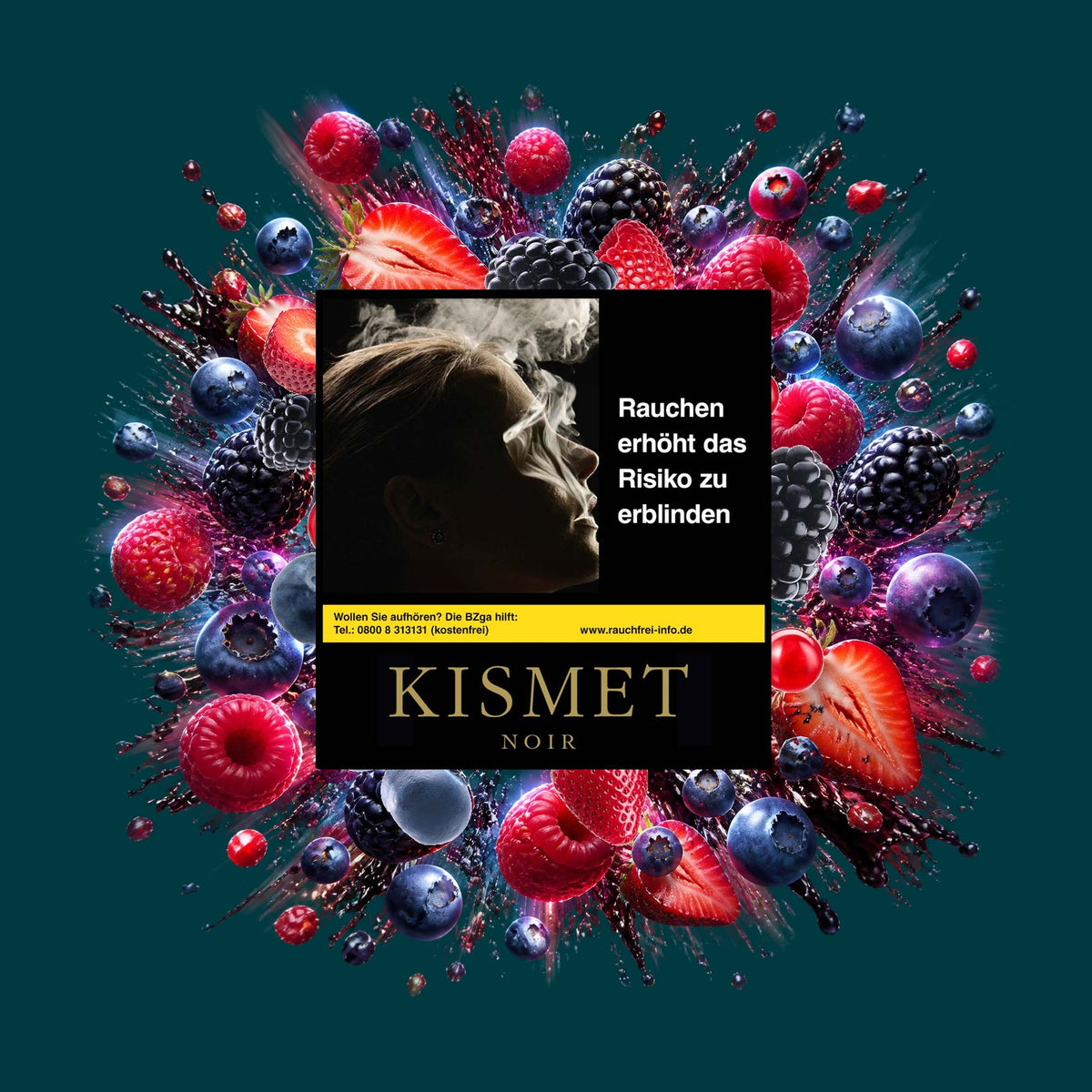 Kismet Tabak Black Berries 200g – Blaubeere, Brombeere, Erdbeer, Fruchtig, Himbeere, Waldbeeren