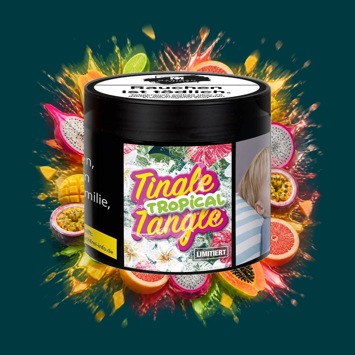 Maridan Shisha Tabak Tingle Tangle Tropical 200g – Maracuja, Grapefruit, Limette, Fruchtmix, Fruchtig, Tropisch