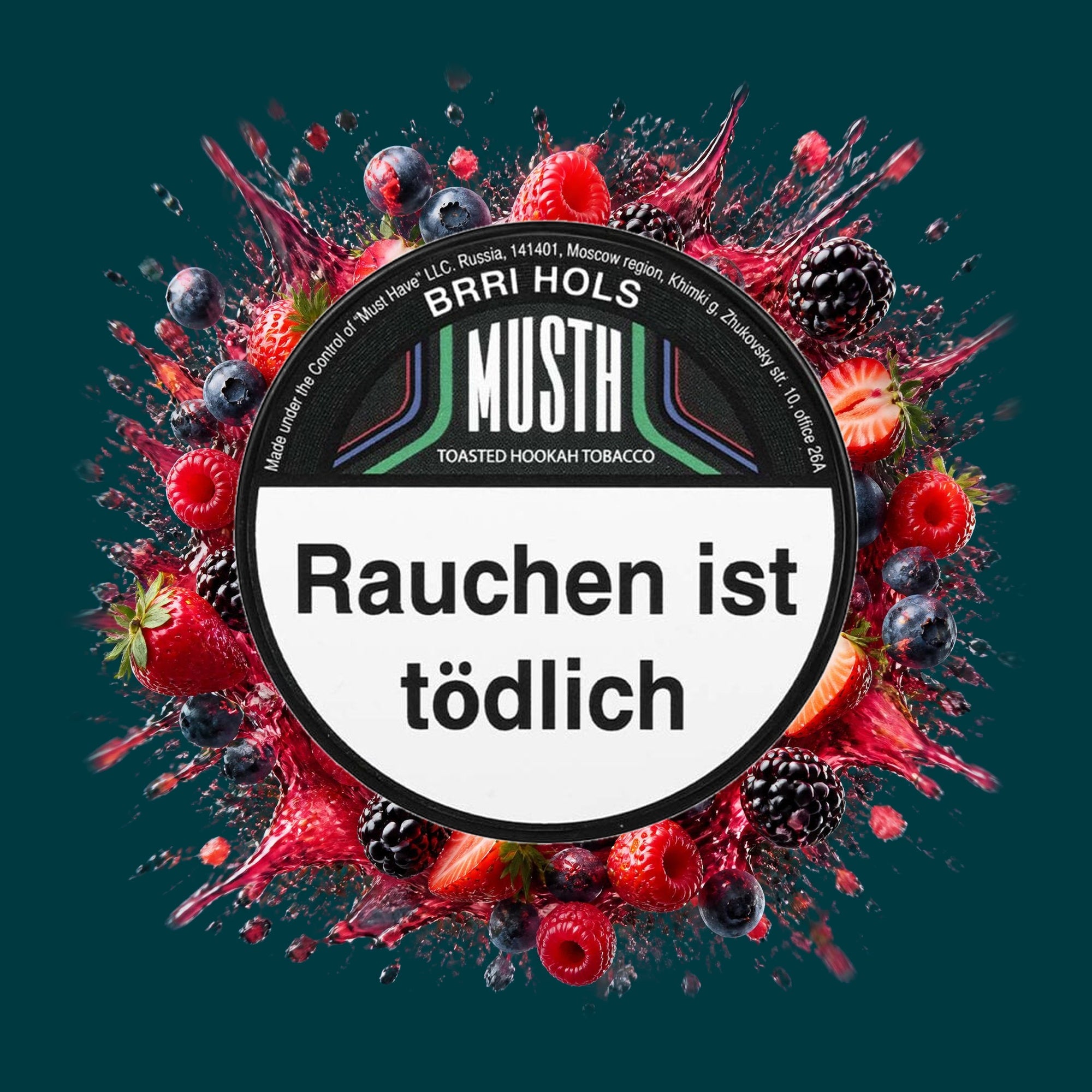 MustH Shisha Tabak Brri Hols 125g – Beerenmix, Fruchtig, Süß
