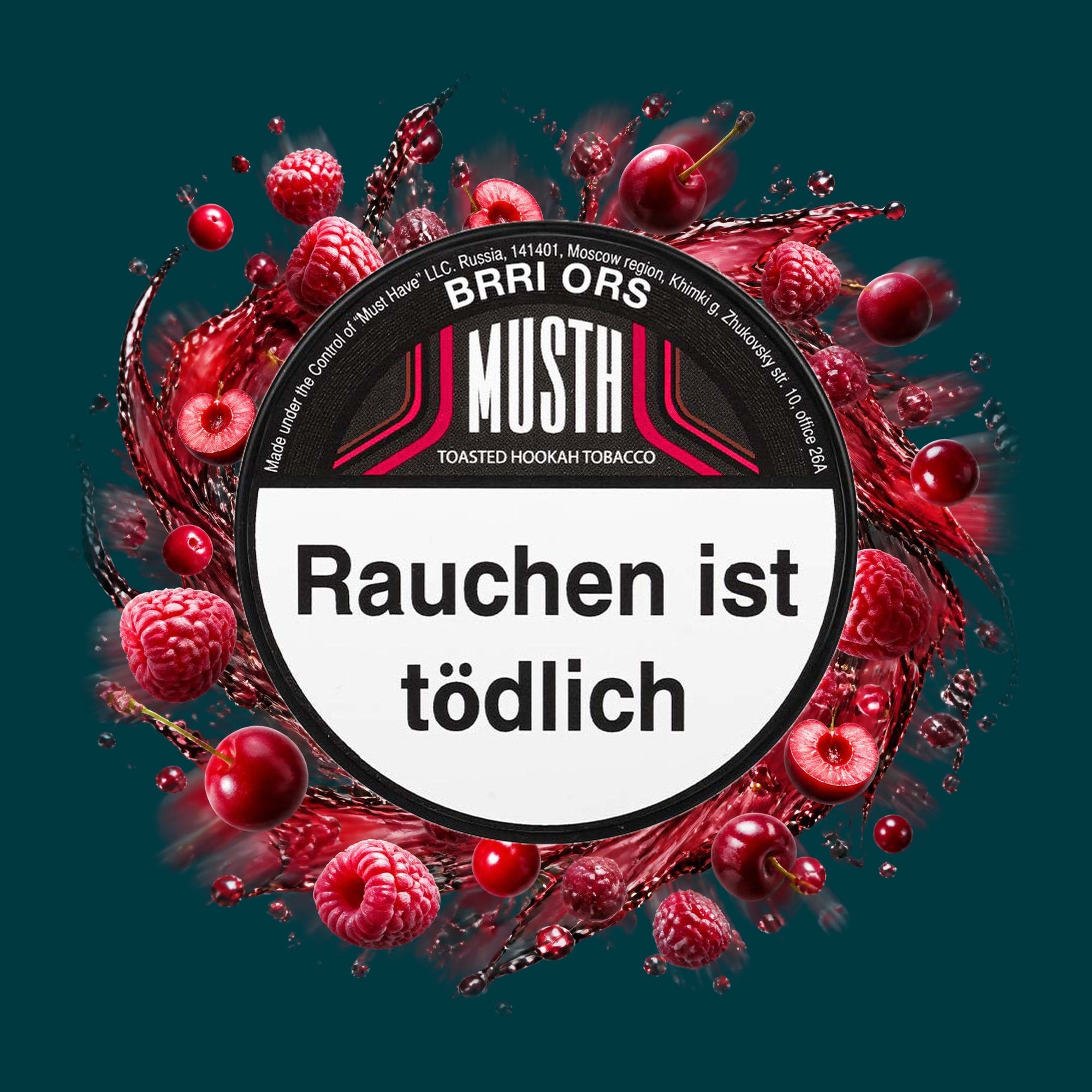 MustH Shisha Tabak Brri Ors 125g – Himbeere, Kirsche, Cranberry, Fruchtig, Süß