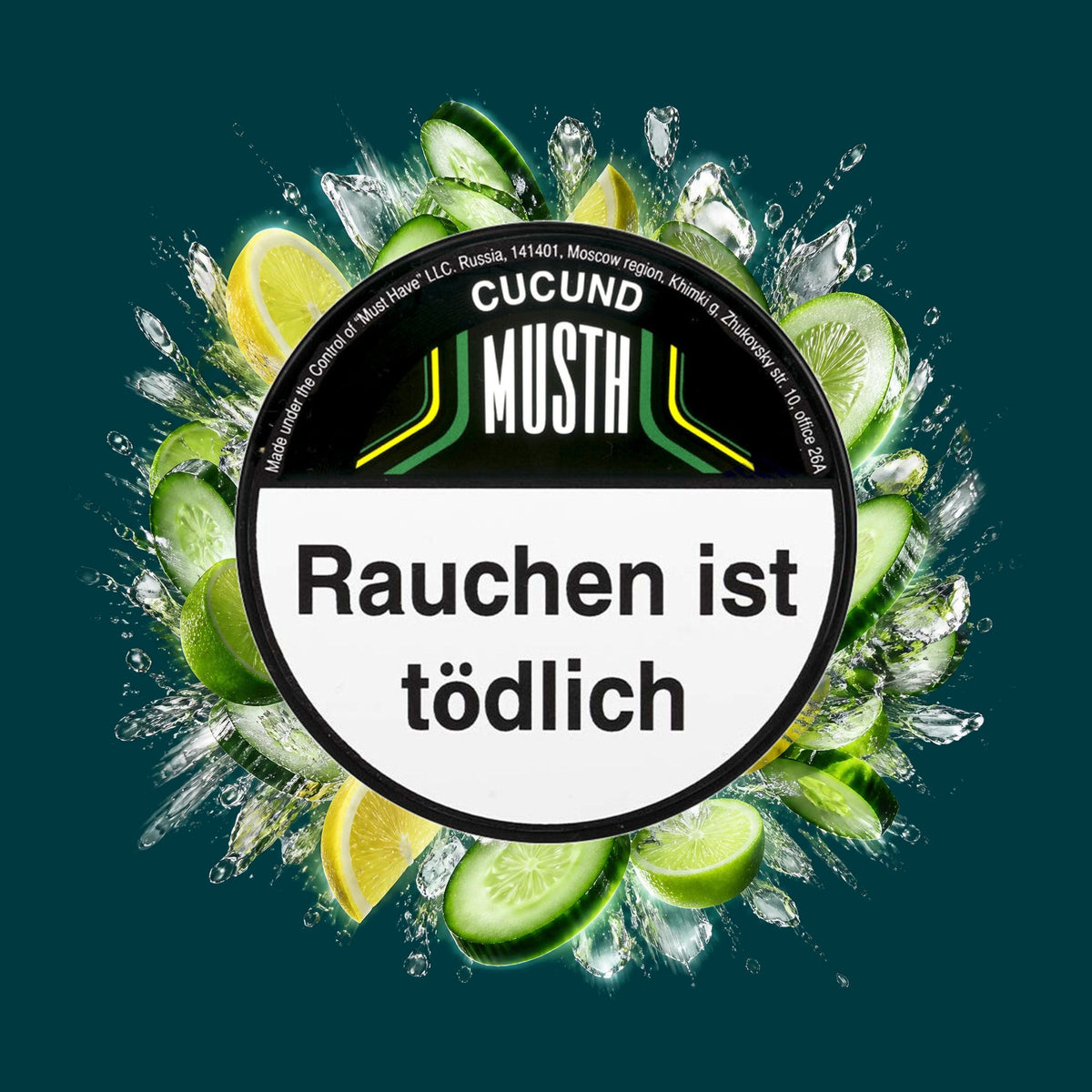 MustH Shisha Tabak Cucund 200g – Limette, Zitrone, Gurke, Frisch, Kühl