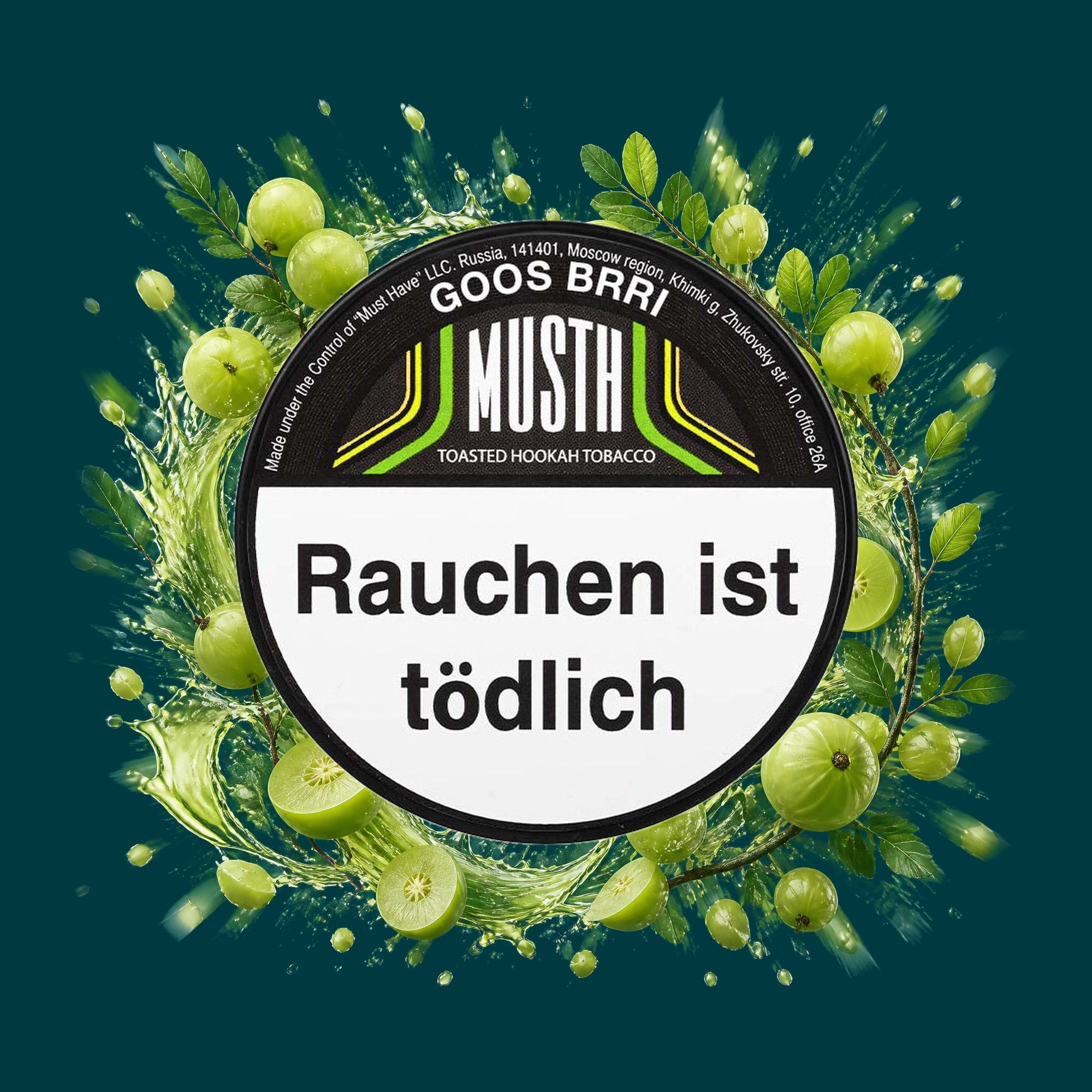MustH Shisha Tabak Goos Brri 125g – Frisch, Fruchtig, Stachelbeere