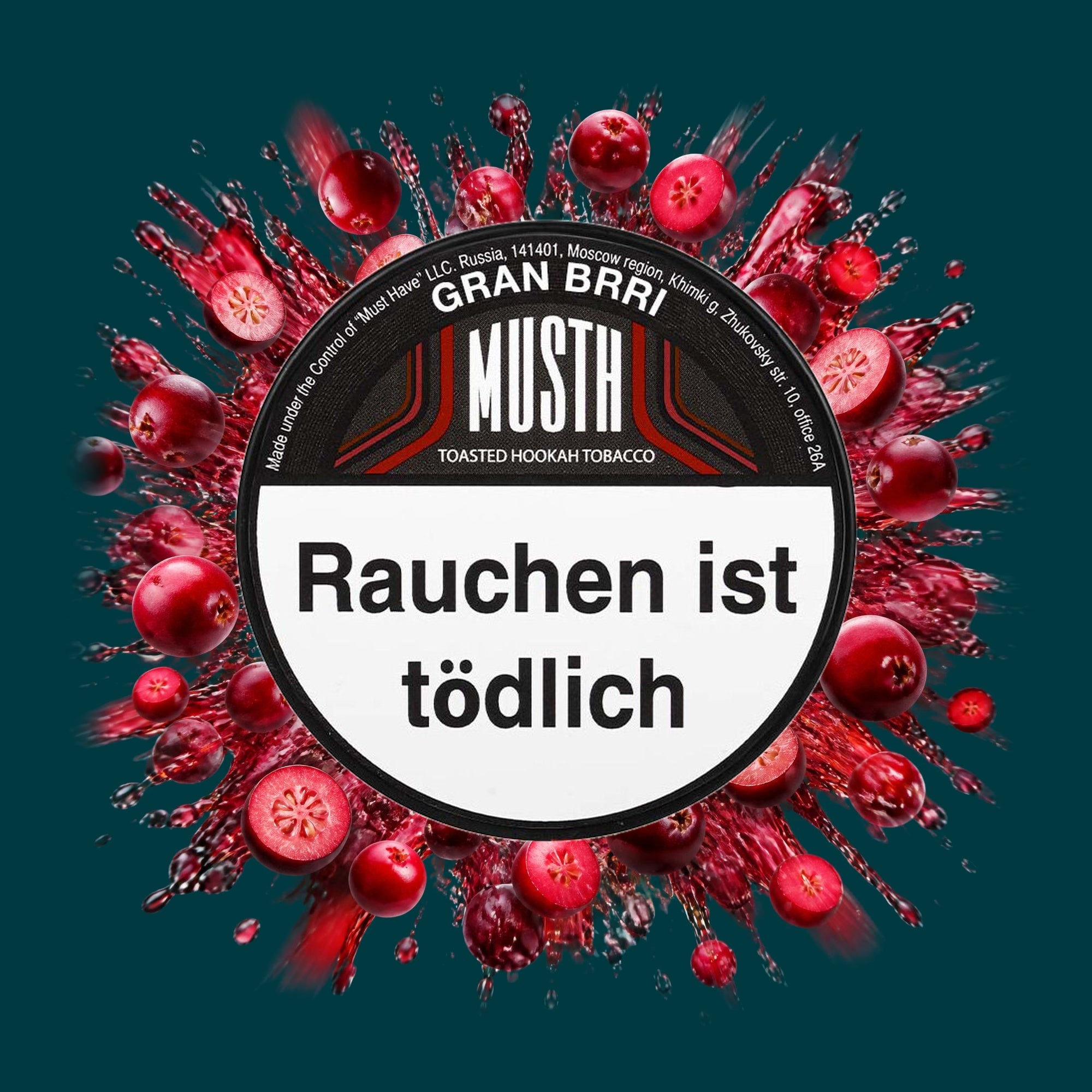 MustH Shisha Tabak Gran Brri 125g – Cranberry, Fruchtig