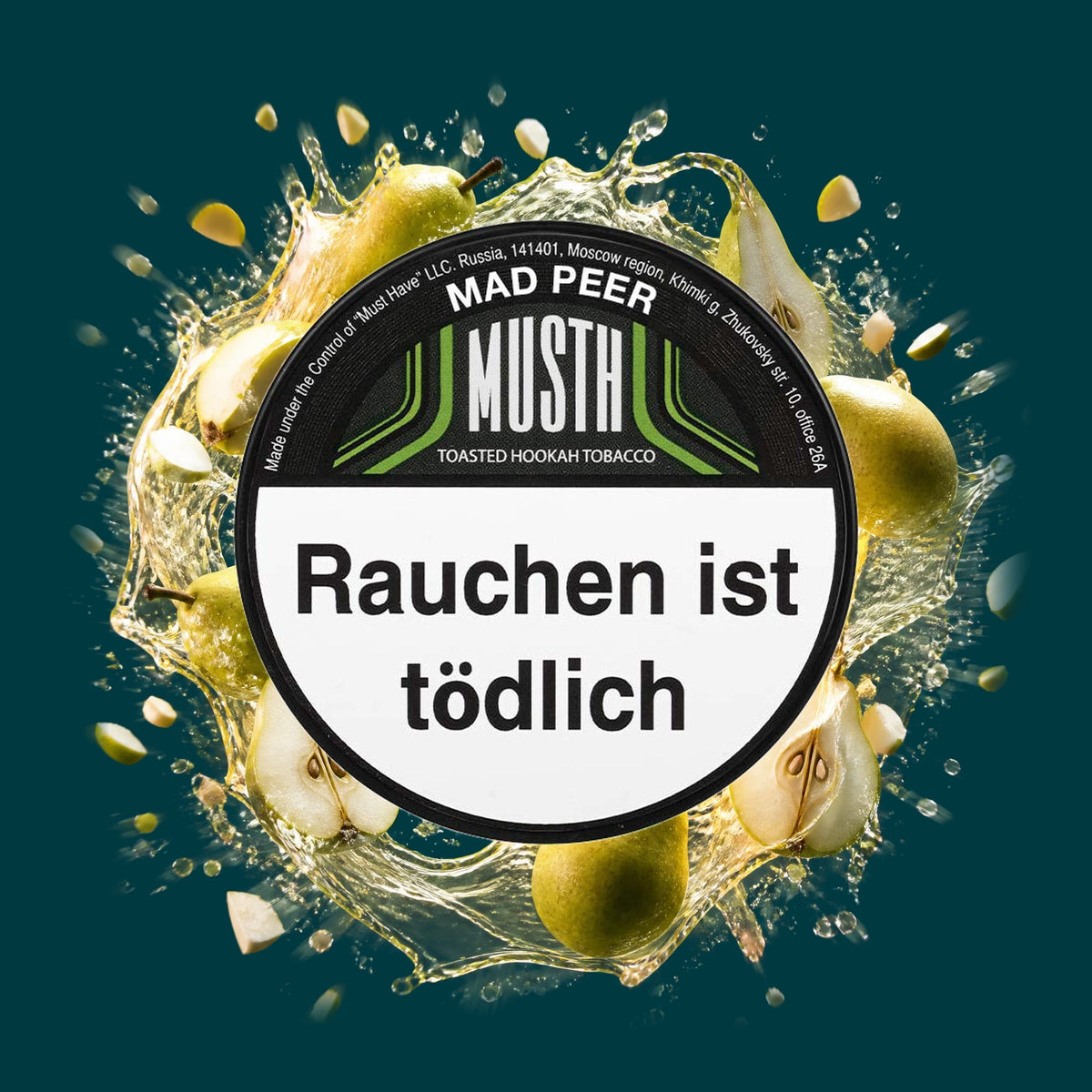 MustH Shisha Tabak Mad Peer 125g – Birne, Fruchtig, Süß