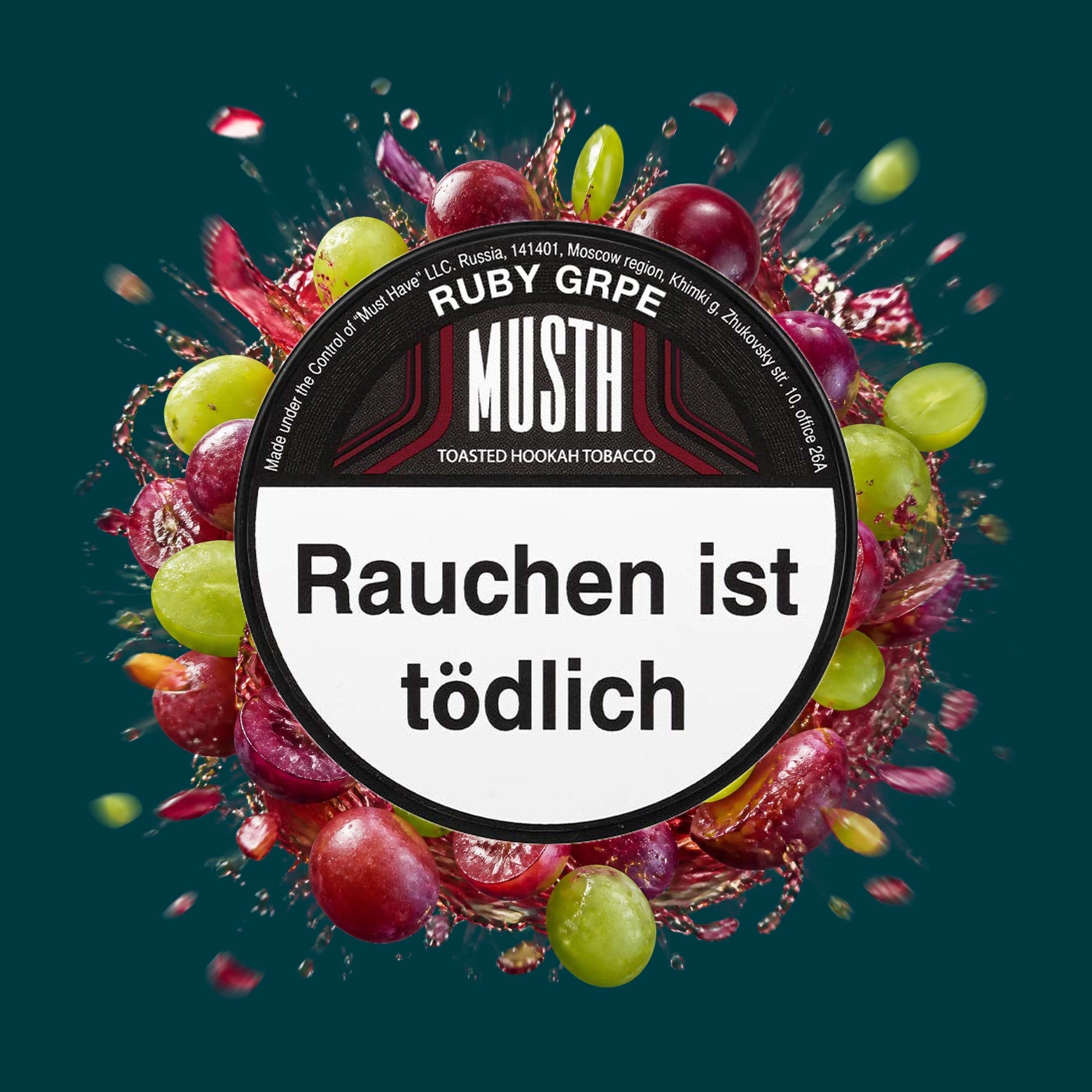 MustH Shisha Tabak Ruby Grpe 125g – Fruchtig, Süß, Traube