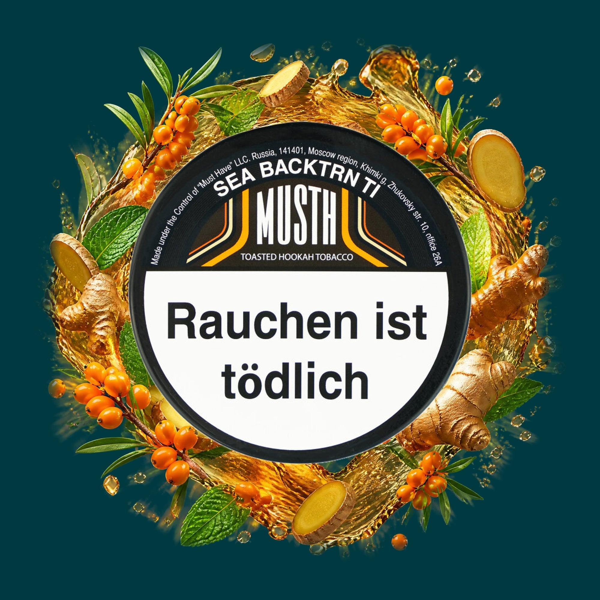 MustH Shisha Tabak Sea Backtrn Ti 200g – Grapefruit, Ginger, Minze, Frisch