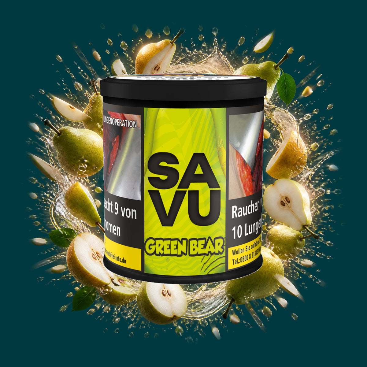 Savu Tabak Green Bear 200g – Birne, Fruchtig, Süß