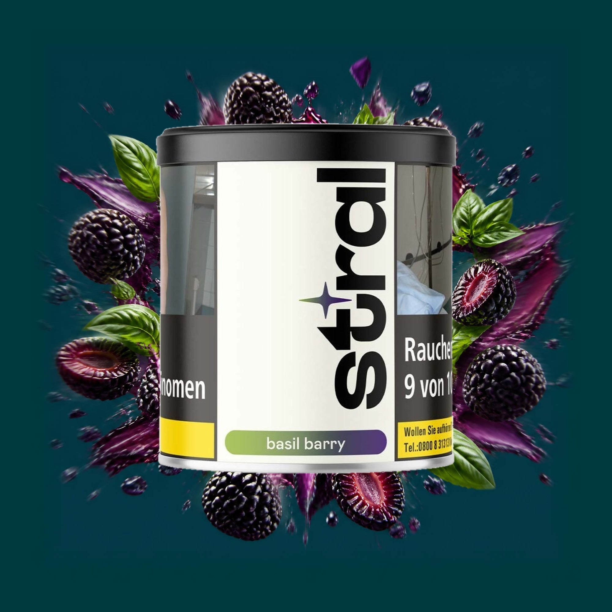 Stral Shisha Tabak Basil Barry 200g – Brombeere, Basilikum