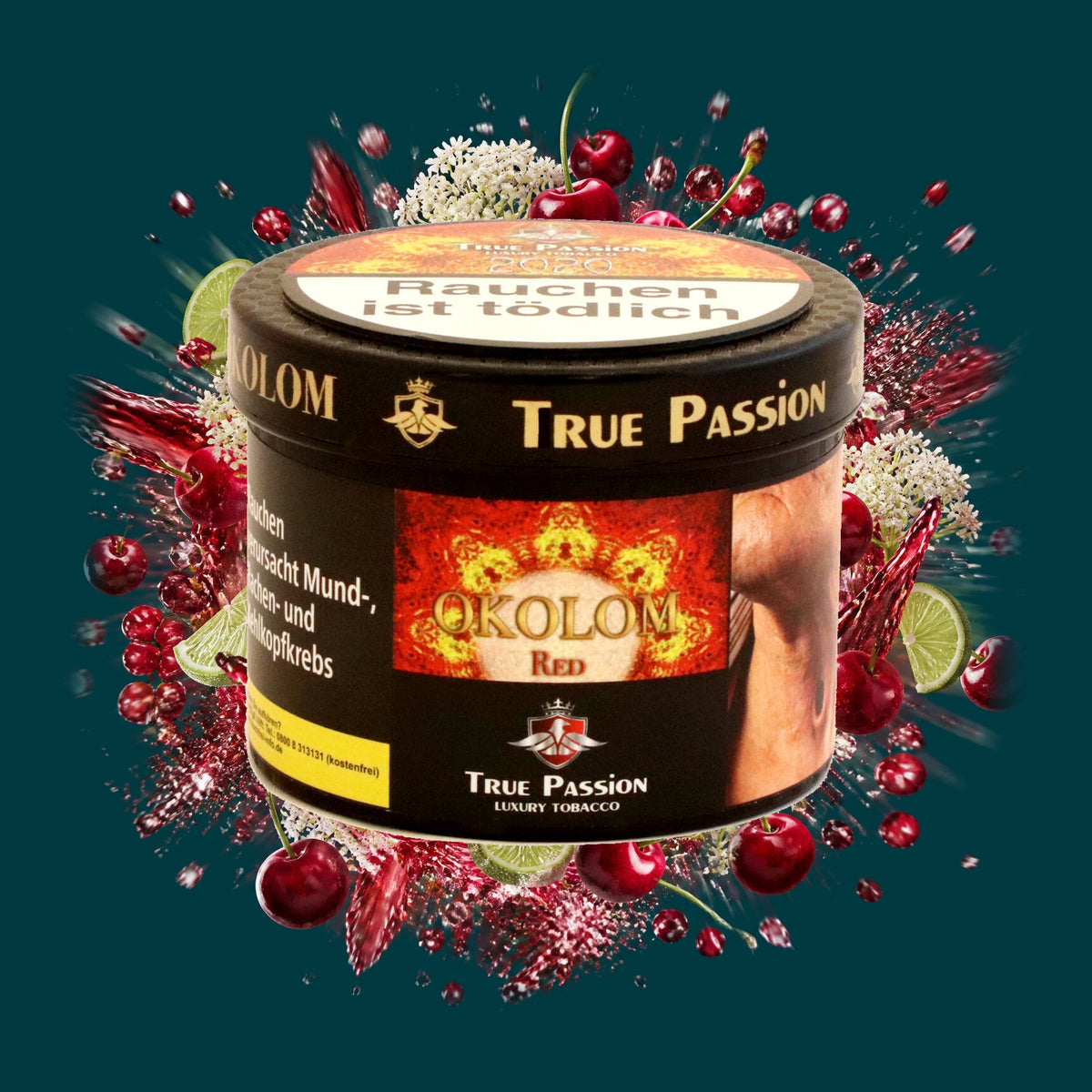 True Passion Shisha Tabak Okolom Red 200g – Fruchtig, Kirsche, Rote Beeren, Süß