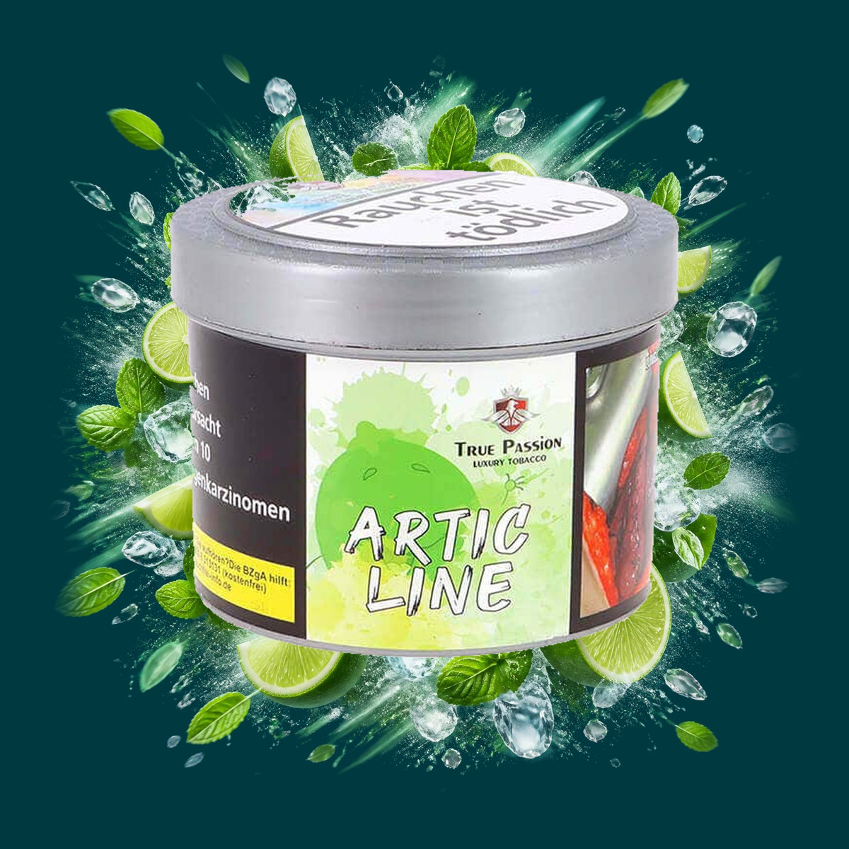 True Passion Shisha Tabak Artic Line 200g – Ice, Limette, Menthol, Frisch, Kühl
