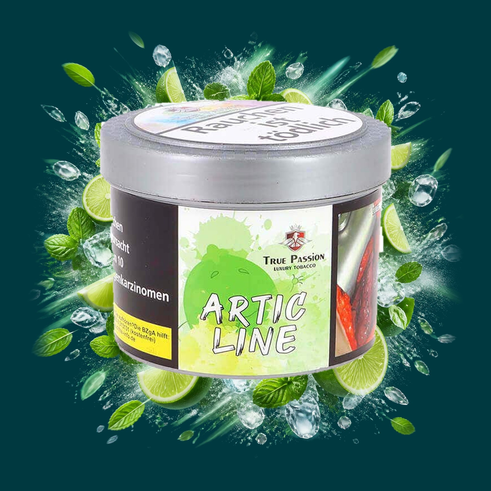 True Passion Shisha Tabak Artic Line 200g – Ice, Limette, Menthol, Frisch, Kühl