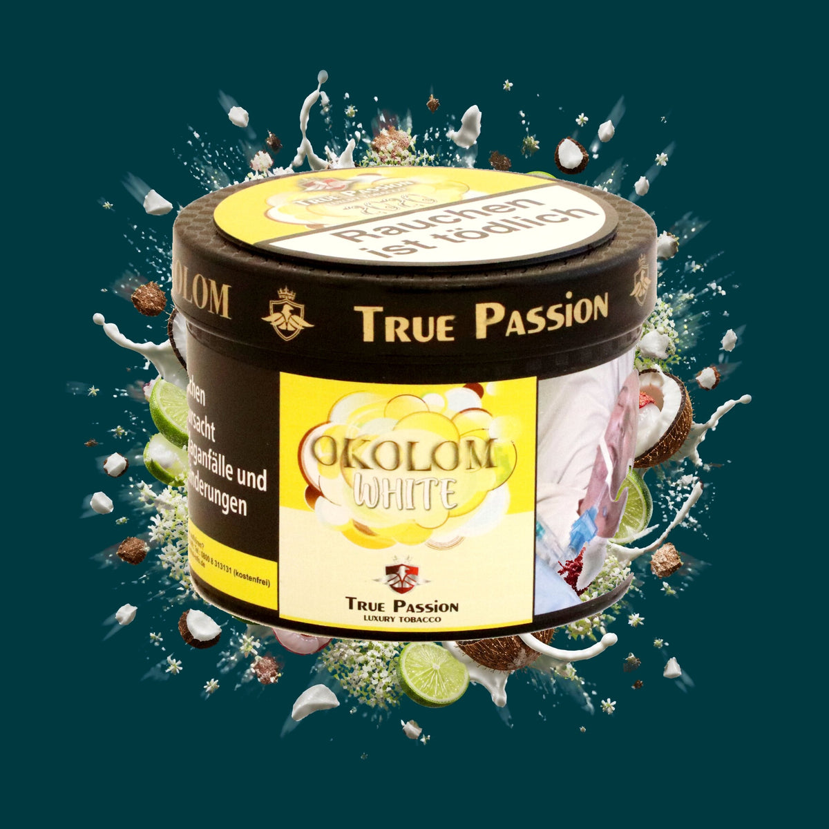 True Passion Shisha Tabak Okolom White 200g – Exotisch, Kokos, Litschi, Süß, Tropisch