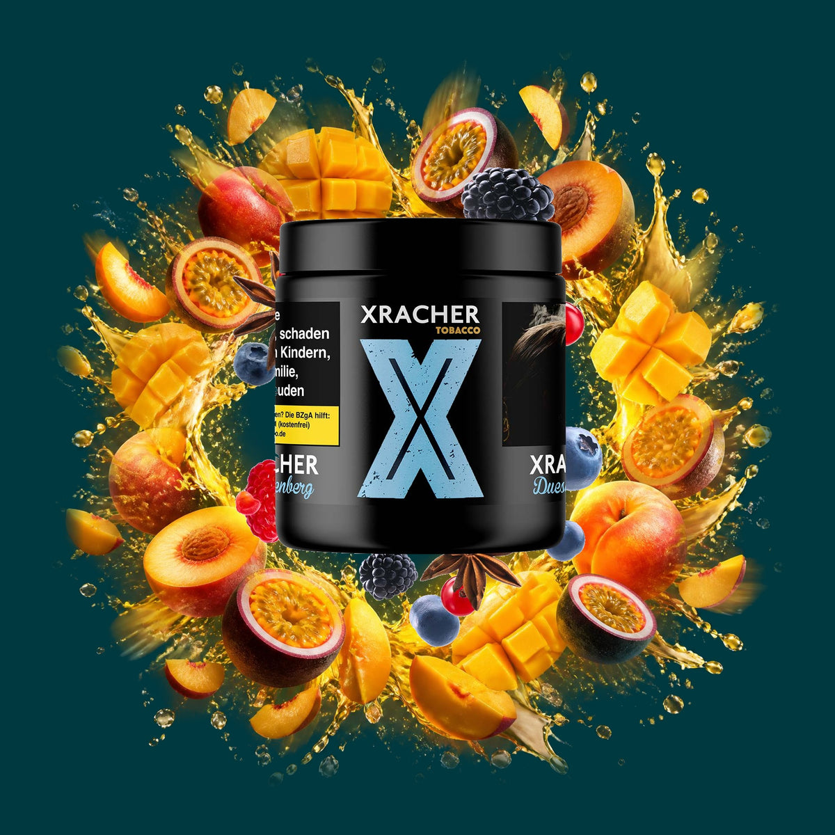 Xracher Tabak Duesenberg 200g – Fruchtig, Mango, Maracuja, Pfirsich, Süß, Tropisch