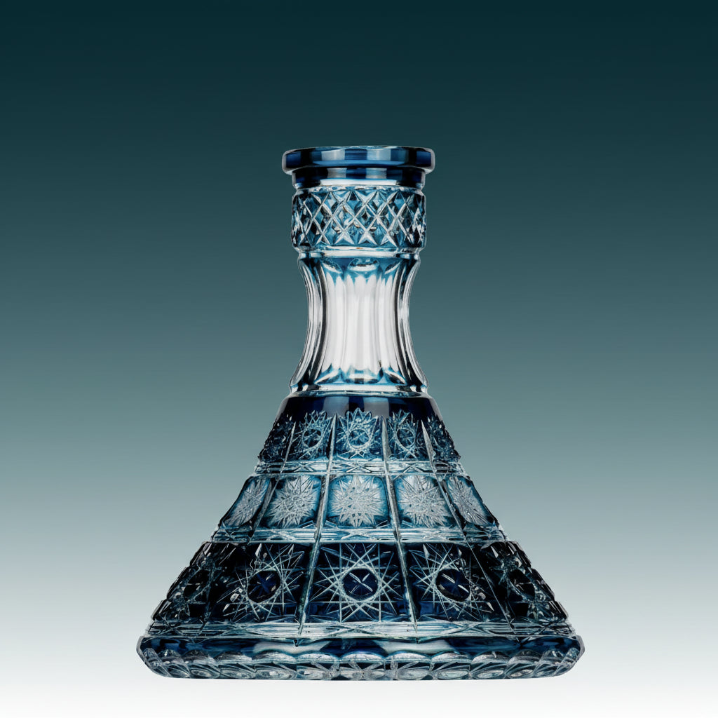 Caesar Crystal Bowl Cone PK500 Blue - Handgefertigte Bleikristall Shisha Bowl