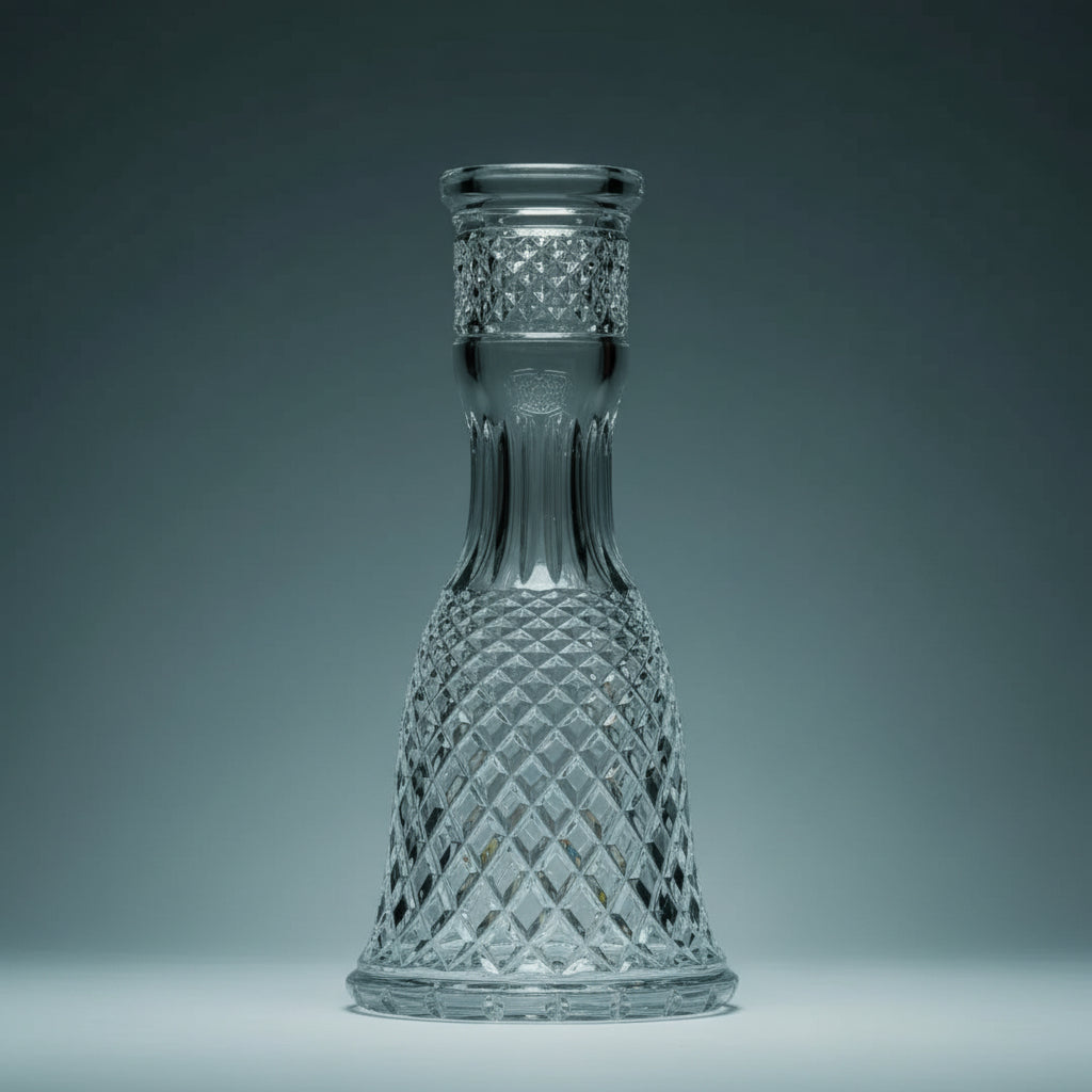 Caesar Crystal Bowl Tradi Crown Cut Clear - Handgefertigte Bleikristall Shisha Bowl