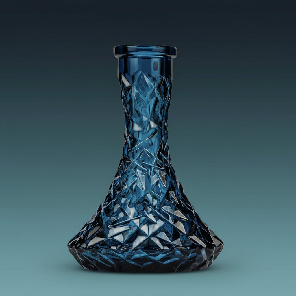 Caesar Crystal Bowl Trunk Rock Blue - Handgefertigte Bleikristall Shisha Bowl