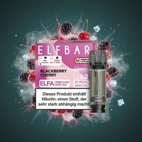 Elfbar ELFA Pod - Blackberry Cherry (2er Pack) Pod System online kaufen bei Smokez