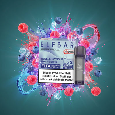 Elfbar ELFA Pod Blueberry Sour Raspberry 20mg (2er Pack) online kaufen bei Smokez