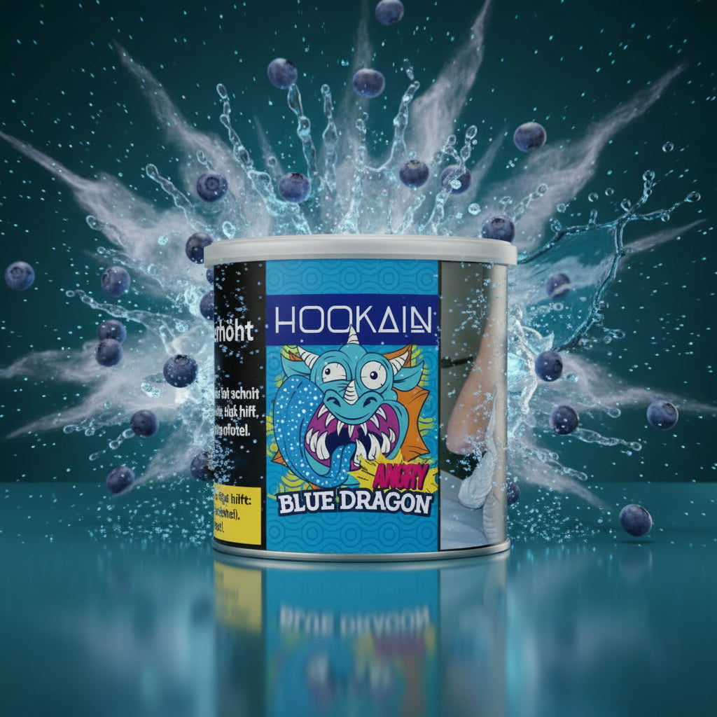 Hookain Angry Blue Dragon Shisha Tabak – Blaubeere Ice