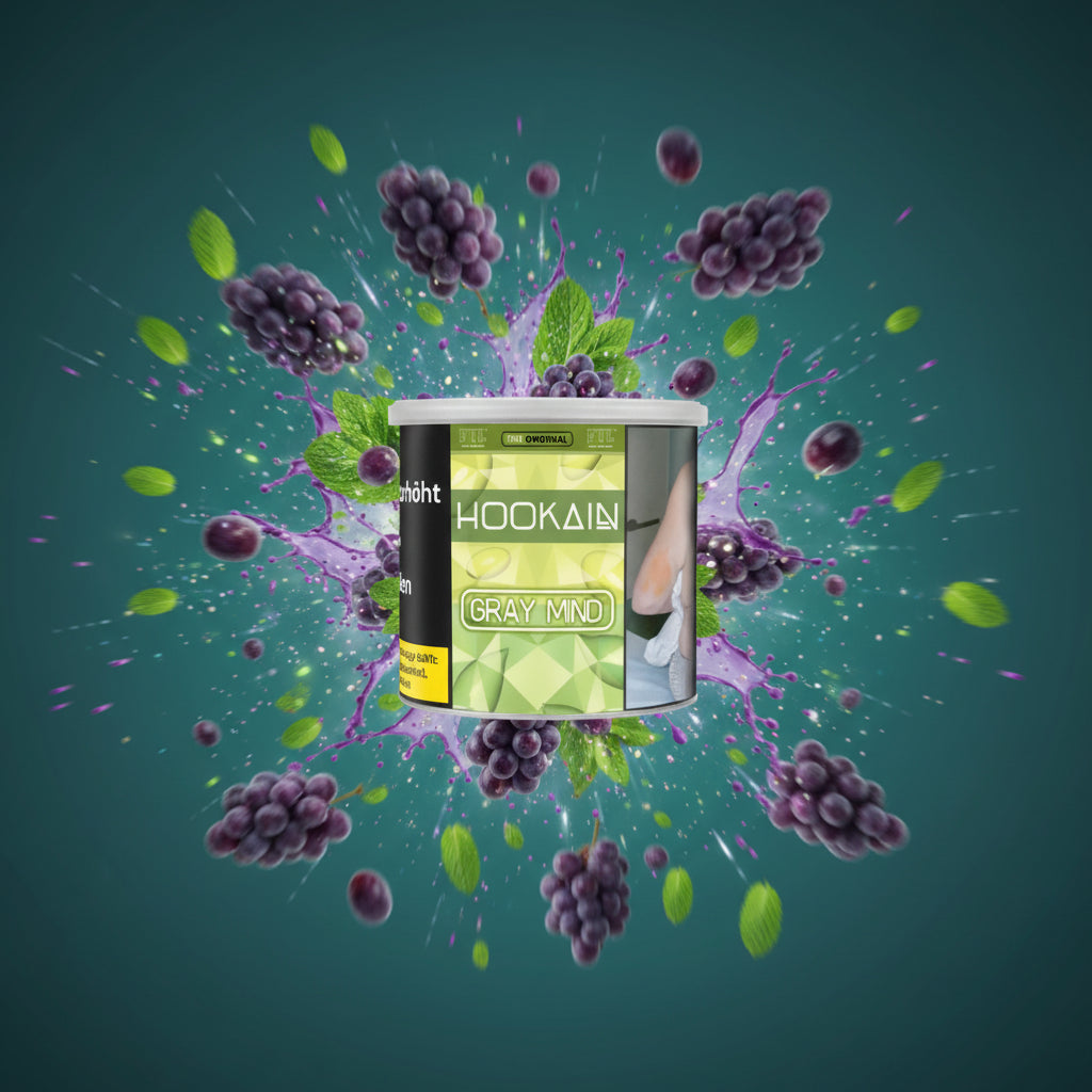 Hookain Gray Mind Shisha Tabak – Traube Minze