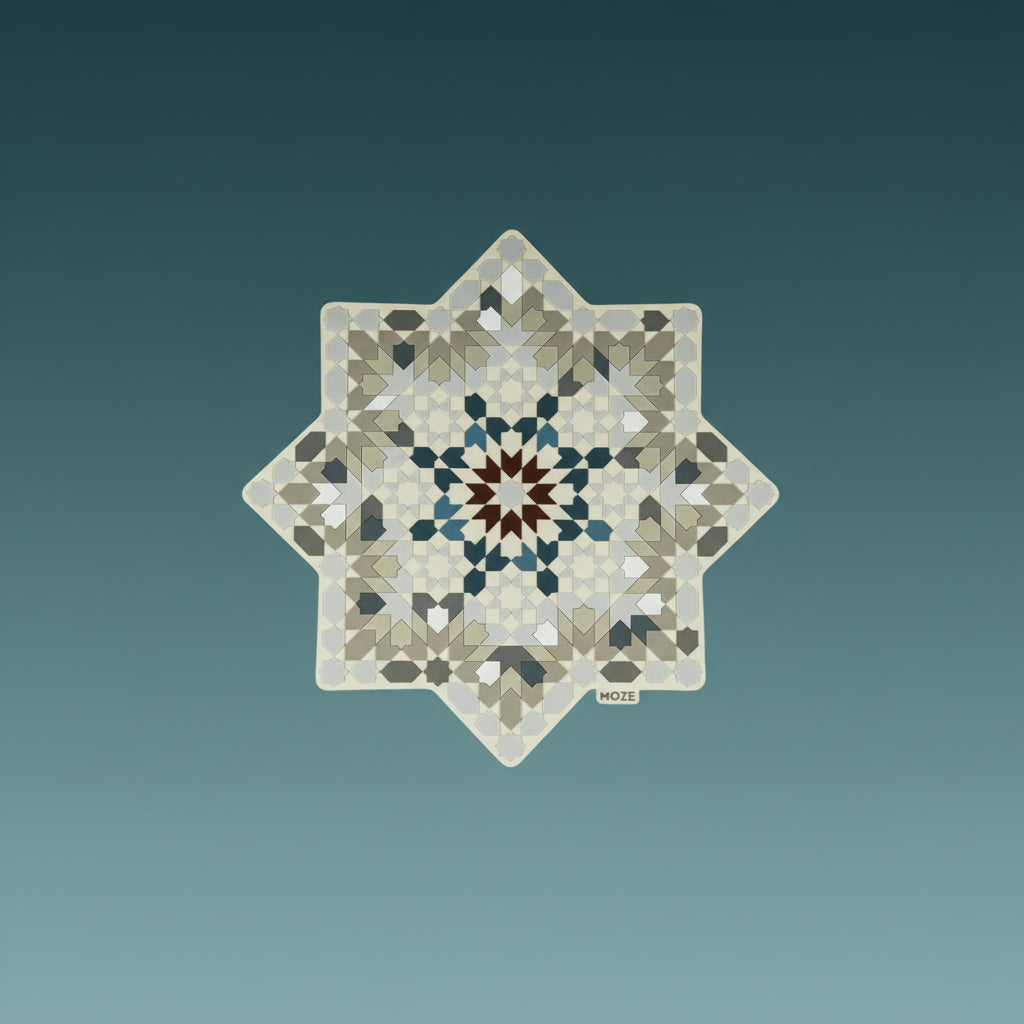 Moze Tradi Bowluntersetzer Silver - Orientalisches Stern-Mosaik Design