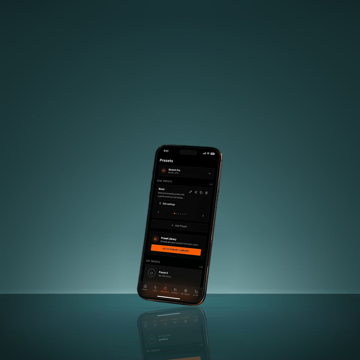 ShishaX Volta App-Steuerung mit Presets