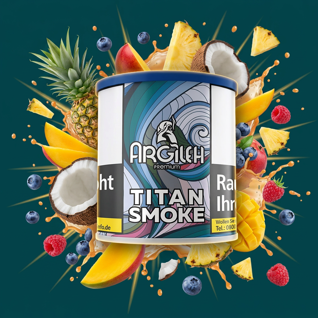 Argileh Titan Smoke 200g Shisha Tabak dynamisch tropischer Früchtemix – Smokez